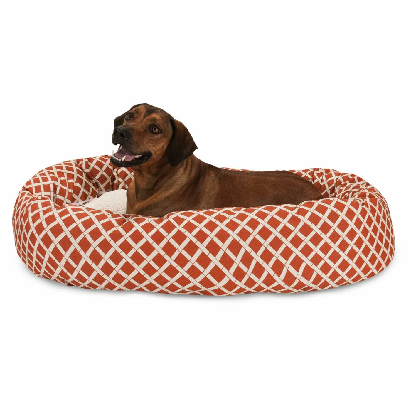 Best Sale ๐ Bolster Majestic Pet Bamboo Print Bagel Pet Bed With Sherpa Cushion โ๏ธ - Image 4