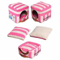 Hot Sale ???? Nesting Pet Life Touchdog Polo-Striped Convertible And Reversible Squared 2-in-1 Collapsible ???? Dog House Bed ⌛ -Lucky Dog Sales Store detail2PTF257