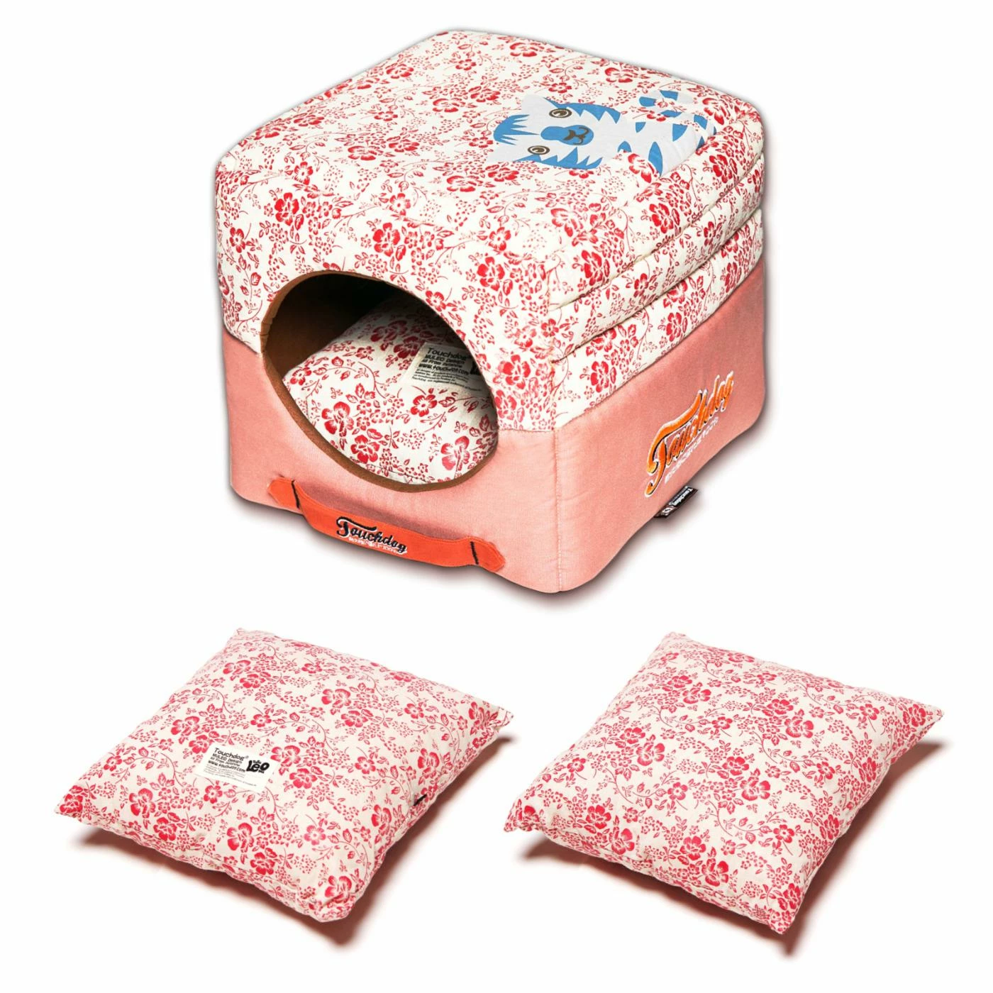 Pet Life Touchdog Floral-Galore Convertible and Reversible Squared 2-in-1 Collapsible Dog House Bed Hot Sale ???? Nesting Pet Life Touchdog Floral-Galore Convertible And Reversible Squared 2-in-1 Collapsible ???? Dog House Bed ⌛ -Lucky Dog Sales Store detail2PTF270