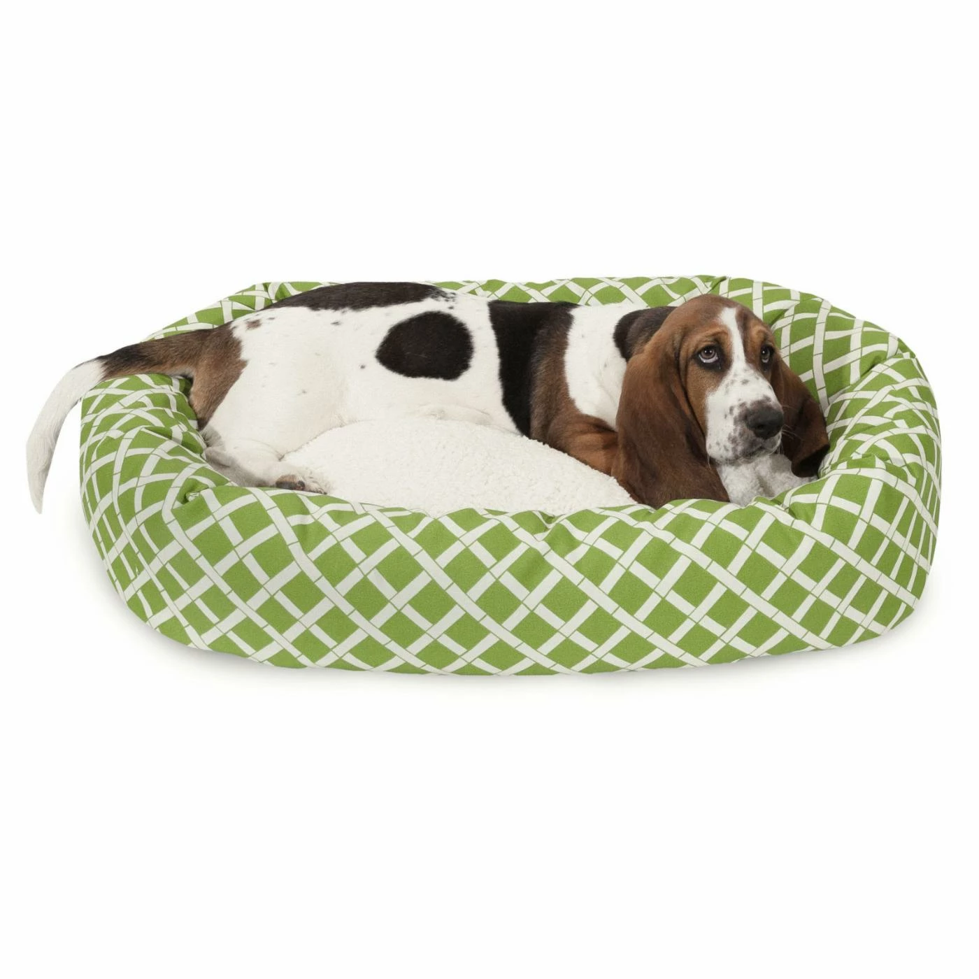 Best Sale ๐ Bolster Majestic Pet Bamboo Print Bagel Pet Bed With Sherpa Cushion โ๏ธ - Image 6