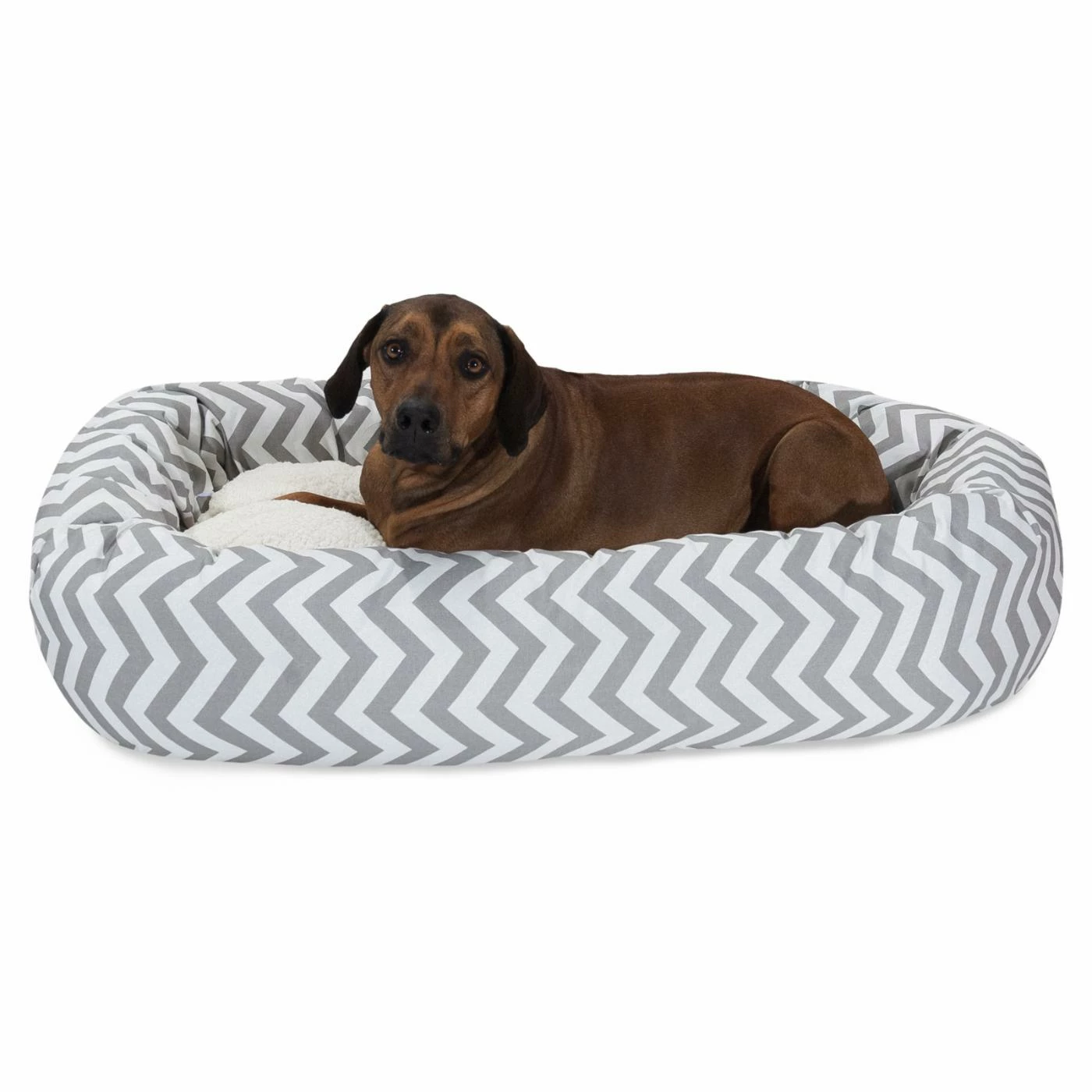 Majestic Pet Chevron Print Bagel Pet Bed with Sherpa Cushion Best reviews of ???? Bolster Majestic Pet Chevron Print Bagel Pet Bed With Sherpa Cushion ???? -Lucky Dog Sales Store detail3MJT148