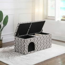 Promo ???? Wood Ore International Cassidy Storage Bench Pet House ???? 7 Promo ???? Wood Ore International Cassidy Storage Bench Pet House ???? -Lucky Dog Sales Store detail3ORE1084