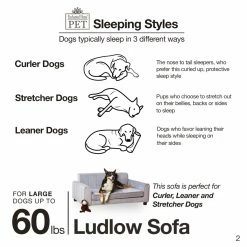 New ???? Dog Bed Furniture Enchanted Home Pet Ludlow Pet Sofa ❤️ -Lucky Dog Sales Store detail3QPRO211