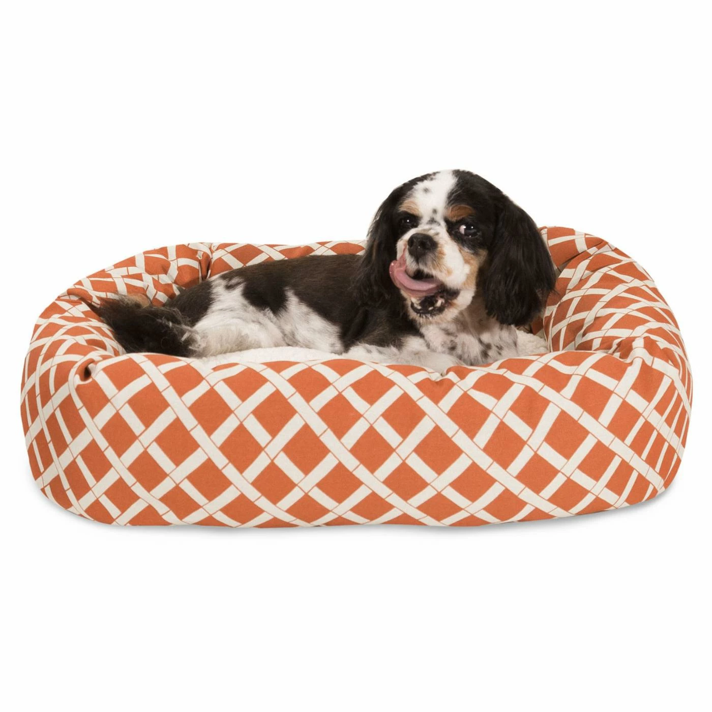 Best Sale ๐ Bolster Majestic Pet Bamboo Print Bagel Pet Bed With Sherpa Cushion โ๏ธ - Image 8