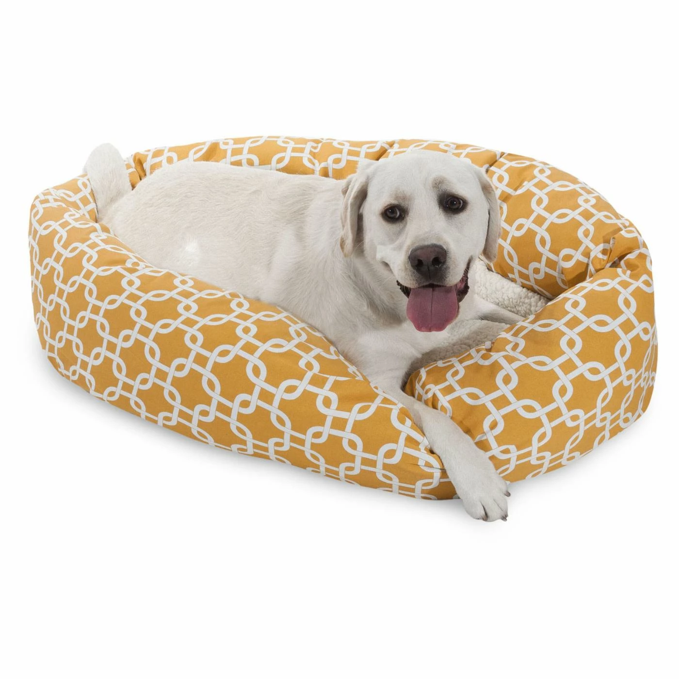 Majestic Pet Links Print Bagel Pet Bed with Sherpa Cushion Best reviews of ???? Bolster Majestic Pet Links Print Bagel Pet Bed With Sherpa Cushion ???? -Lucky Dog Sales Store detail5MJT149
