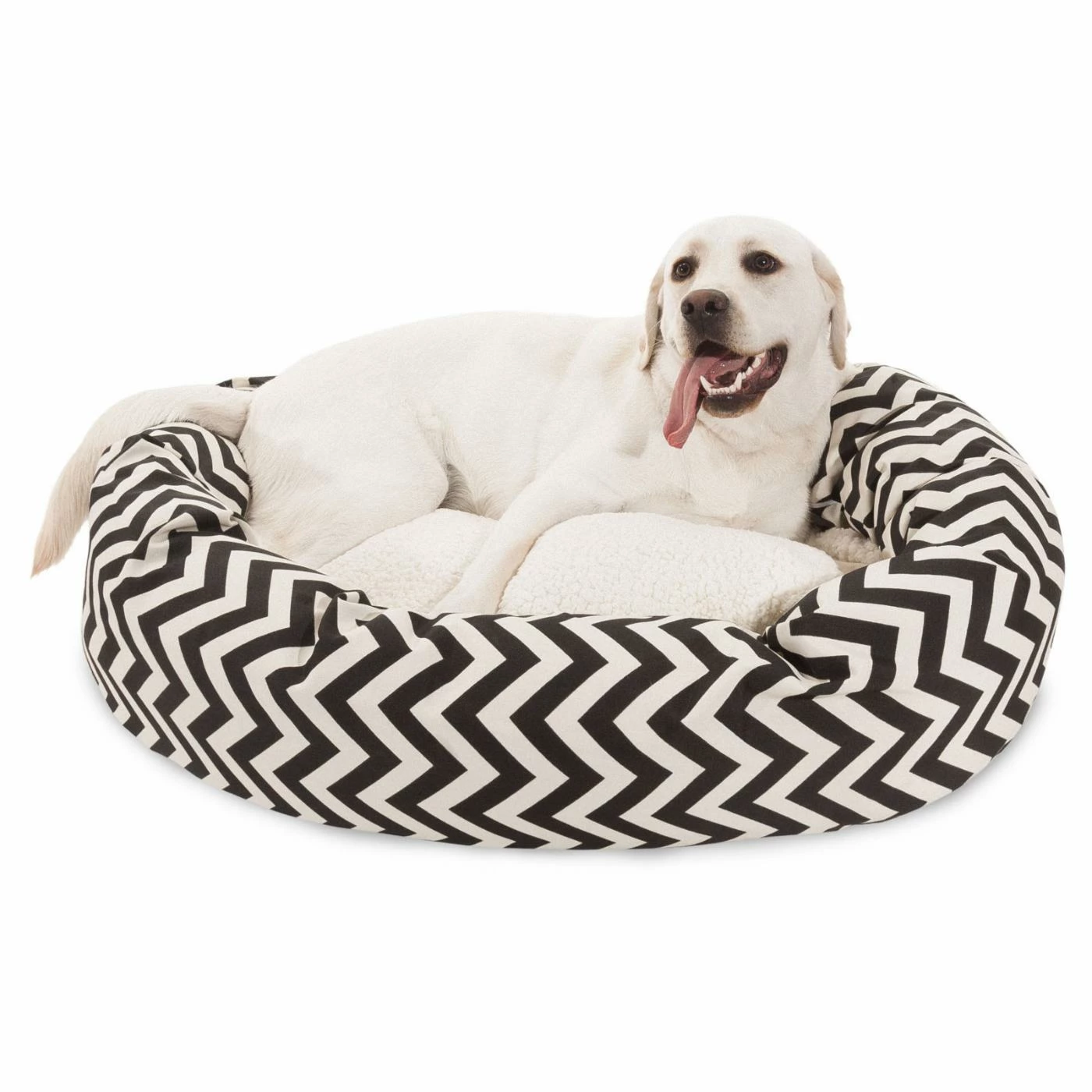 Majestic Pet Chevron Print Bagel Pet Bed with Sherpa Cushion Best reviews of ???? Bolster Majestic Pet Chevron Print Bagel Pet Bed With Sherpa Cushion ???? -Lucky Dog Sales Store detail6MJT148