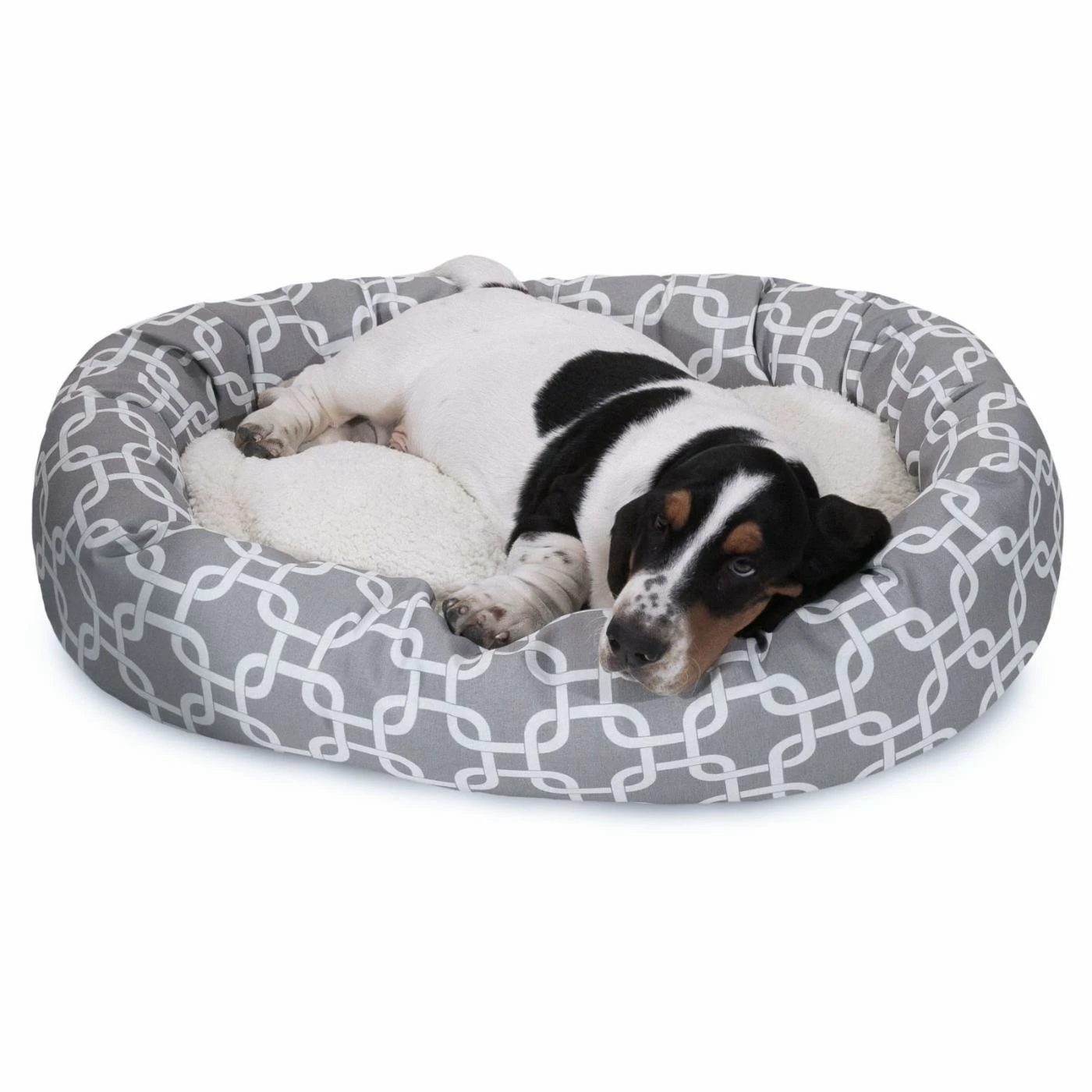 Majestic Pet Links Print Bagel Pet Bed with Sherpa Cushion Best reviews of ???? Bolster Majestic Pet Links Print Bagel Pet Bed With Sherpa Cushion ???? -Lucky Dog Sales Store detail6MJT149