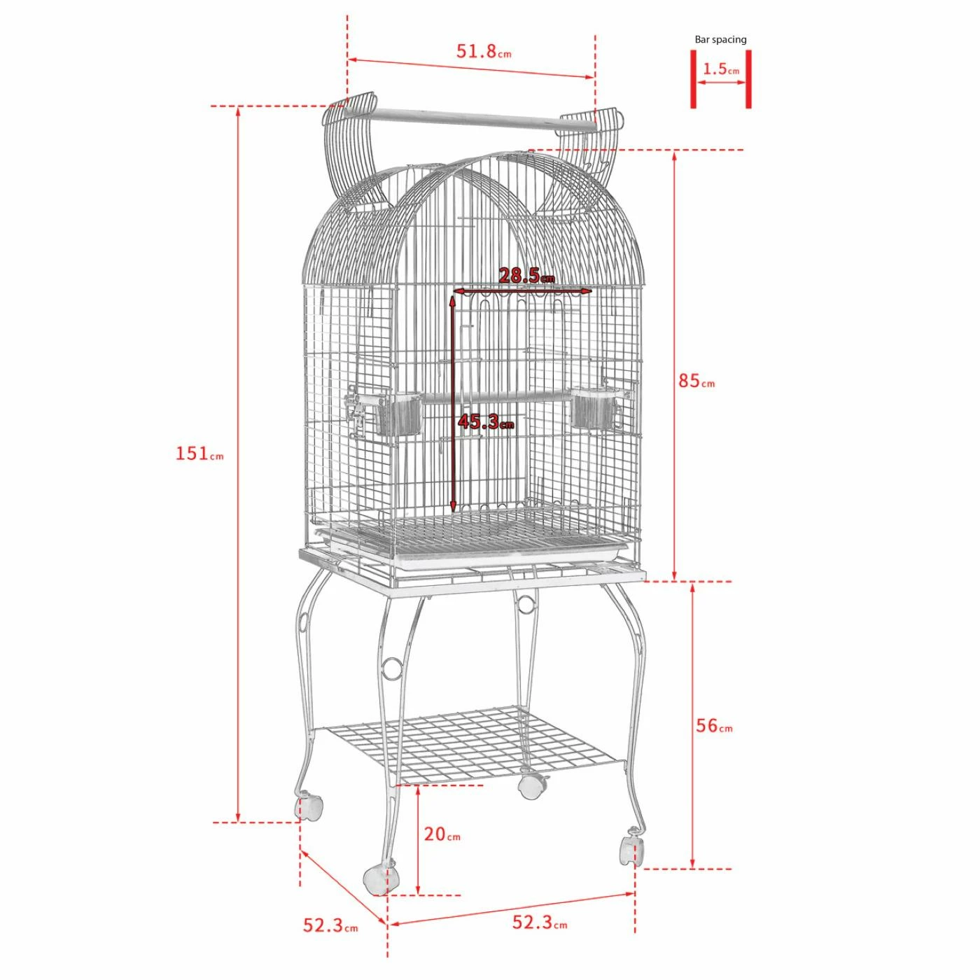 A and E Cage Co. Dome Top Bird Cage 600A New ???? A And E Cage Company Medium Bird Cages A And E Cage Co. Dome Top Bird Cage 600A ⭐ -Lucky Dog Sales Store detail7AEC196