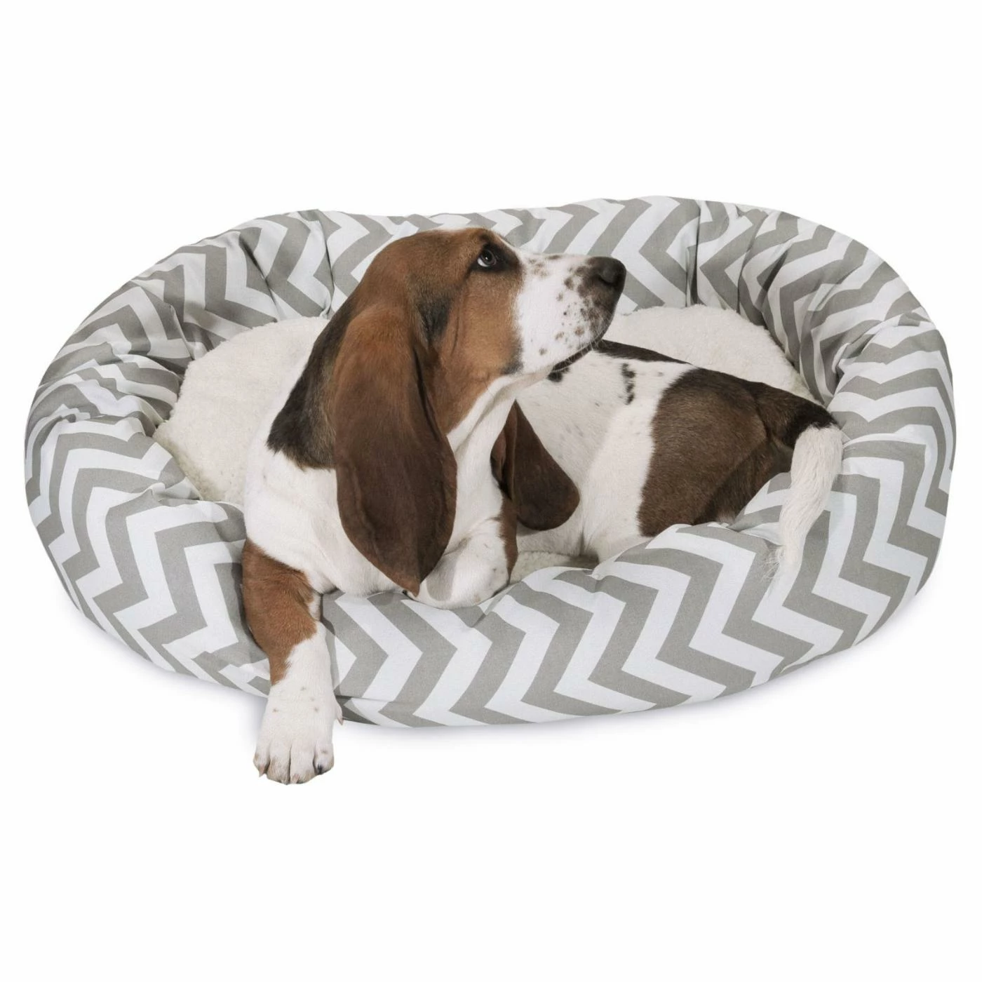 Majestic Pet Chevron Print Bagel Pet Bed with Sherpa Cushion Best reviews of ???? Bolster Majestic Pet Chevron Print Bagel Pet Bed With Sherpa Cushion ???? -Lucky Dog Sales Store detail7MJT148