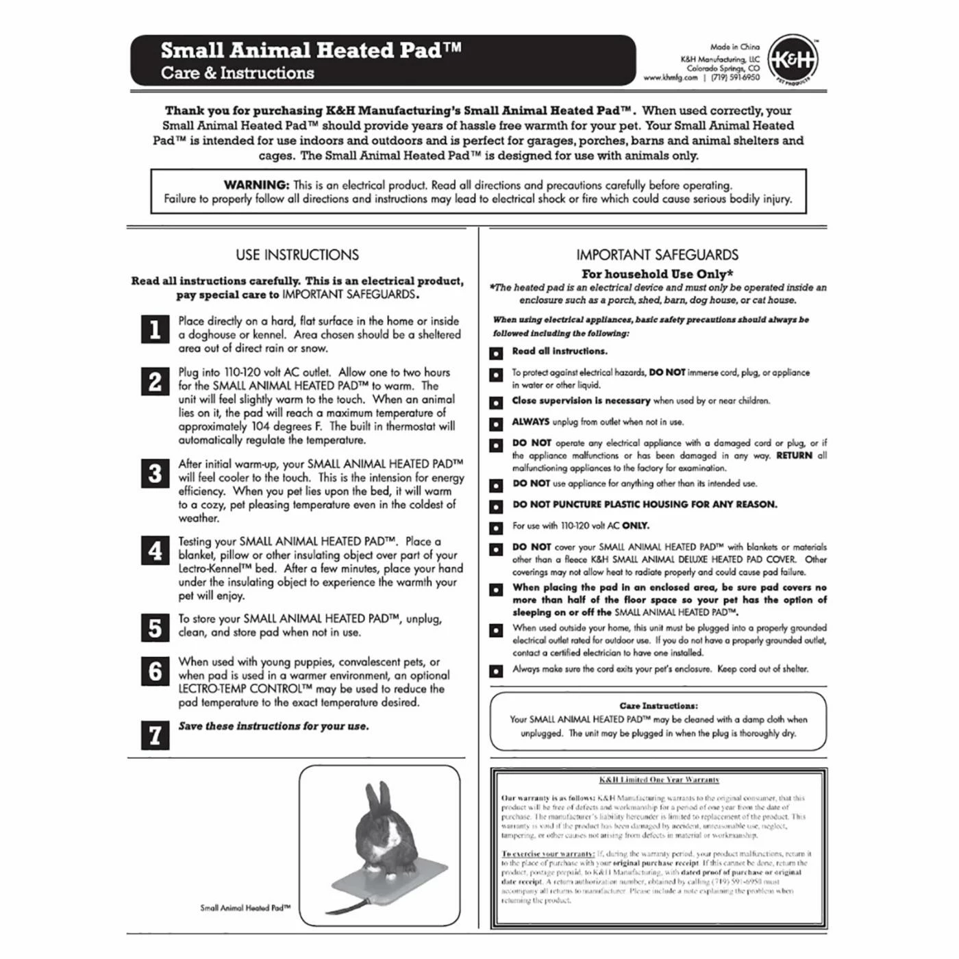 Best Sale ๐ K&H Pet Products ๐ Dog Mats & Pads K&H Pet Products Small Animal Outdoor Heated Pet Pad โ - Image 3