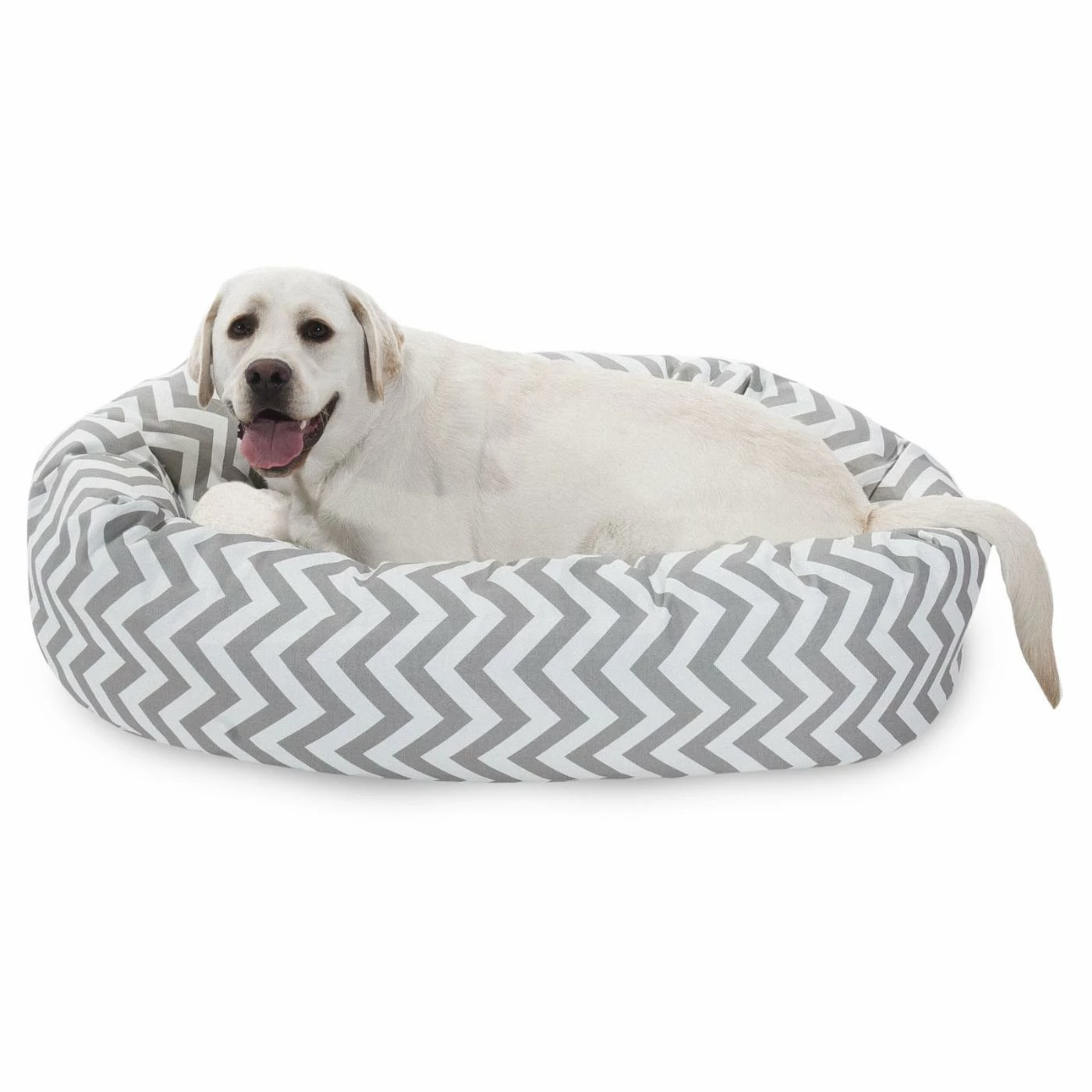 Majestic Pet Chevron Print Bagel Pet Bed with Sherpa Cushion Best reviews of ???? Bolster Majestic Pet Chevron Print Bagel Pet Bed With Sherpa Cushion ???? -Lucky Dog Sales Store detailMJT148