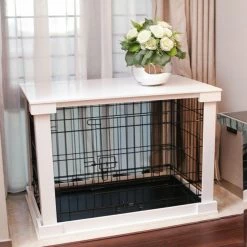Discount ⭐ Dog Crate Furniture Merry Products End Table Pet Crate With Cage Cover ???? -Lucky Dog Sales Store detailMP062