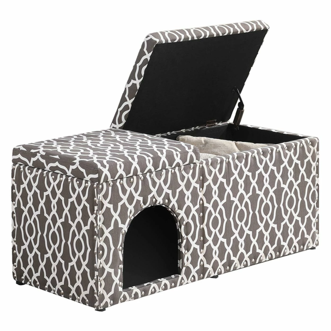 Ore International Cassidy Storage Bench Pet House Promo ???? Wood Ore International Cassidy Storage Bench Pet House ???? -Lucky Dog Sales Store detailORE1084