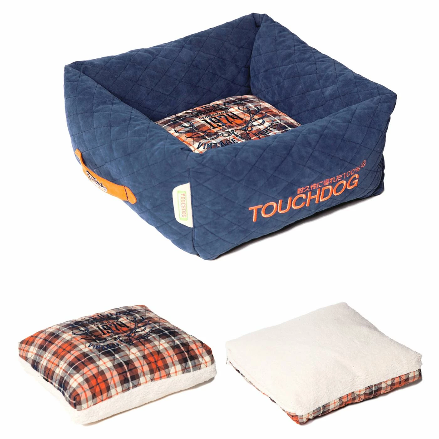 Buy โ Nesting Pet Life Touchdog Exquisite-Wuff Posh Rectangular Diamond Stitched Fleece Plaid ๐ Dog Bed ๐ - Image 3