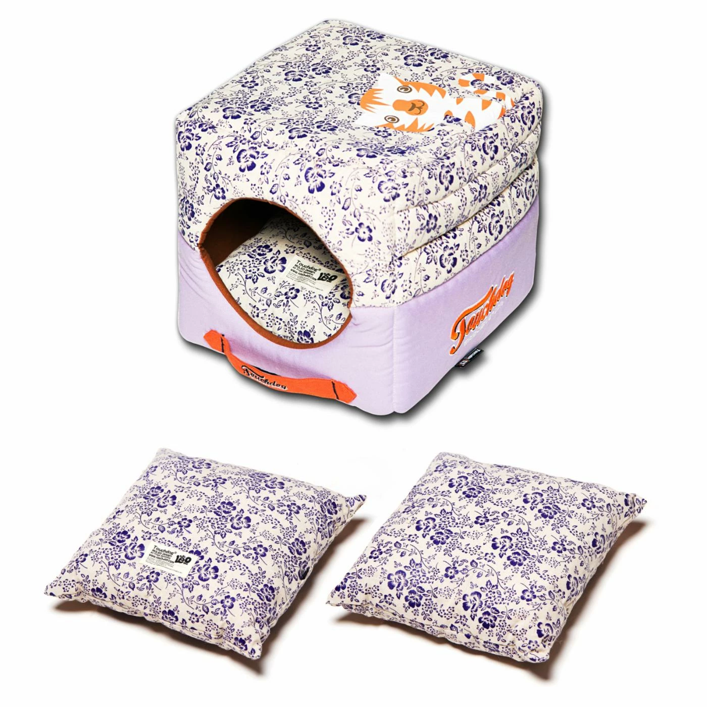 Pet Life Touchdog Floral-Galore Convertible and Reversible Squared 2-in-1 Collapsible Dog House Bed Hot Sale ???? Nesting Pet Life Touchdog Floral-Galore Convertible And Reversible Squared 2-in-1 Collapsible ???? Dog House Bed ⌛ -Lucky Dog Sales Store detailPTF270