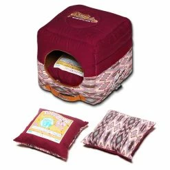 Cheapest ???? Nesting Pet Life Touchdog 70s Vintage Tribal Throwback Convertible And Reversible Squared 2-in-1 Collapsible ???? Dog House Bed ???? -Lucky Dog Sales Store detailPTF274