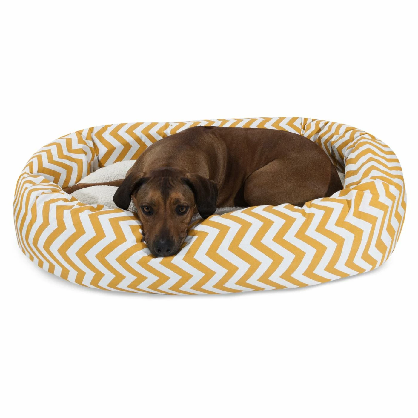 Majestic Pet Chevron Print Bagel Pet Bed with Sherpa Cushion Best reviews of ???? Bolster Majestic Pet Chevron Print Bagel Pet Bed With Sherpa Cushion ???? -Lucky Dog Sales Store inuseMJT148