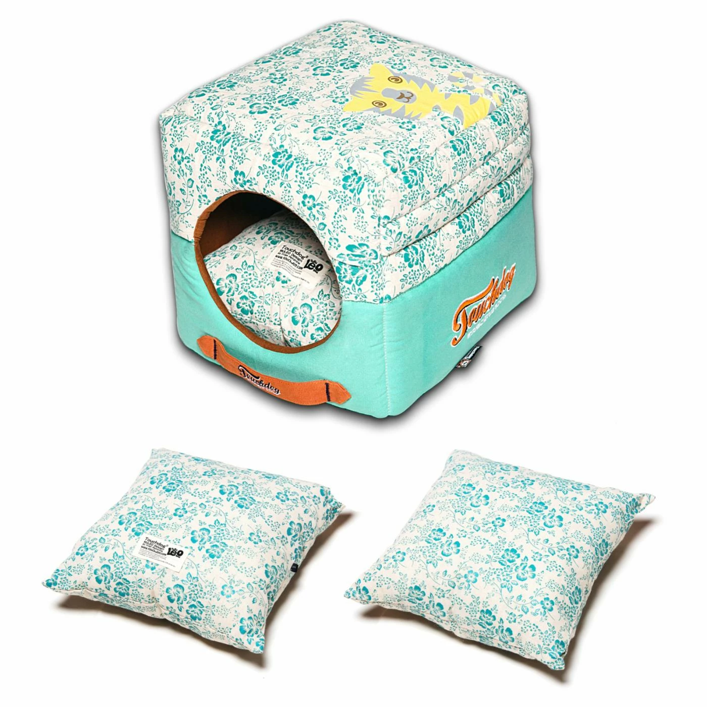 Pet Life Touchdog Floral-Galore Convertible and Reversible Squared 2-in-1 Collapsible Dog House Bed Hot Sale ???? Nesting Pet Life Touchdog Floral-Galore Convertible And Reversible Squared 2-in-1 Collapsible ???? Dog House Bed ⌛ -Lucky Dog Sales Store inusePTF270