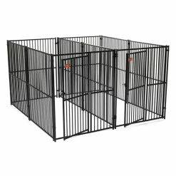 Discount ⌛ Dog Kennels & Runs Lucky ???? Dog European Style 2 Run Modular Kennel With Common Wall ????