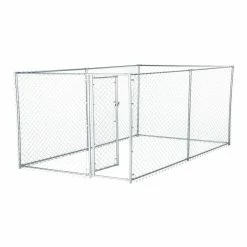Hot Sale ❤️ Dog Kennels & Runs Lucky ???? Dog 2-in-1 Size Galvanized Steel Chain Link Kennel - CL 41028EZ ????