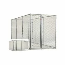 Coupon ???? Dog Kennels & Runs Lucky ???? Dog 2-in-1 Size Galvanized Chain Link Kennel - Silver - CL 61528EZ ????