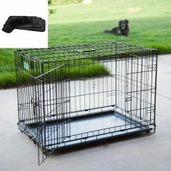Best Pirce 🛒 Mid-West Homes For Pets 🐕 Dog Crates Midwest ICrate Folding Double Door 🐕 Dog Crate With Deluxe Black Mat 🔥