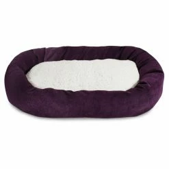 Best Pirce 🎁 Bolster Majestic Pet Villa Bagel Pet Bed Solid Color With Sherpa Cushion 🛒