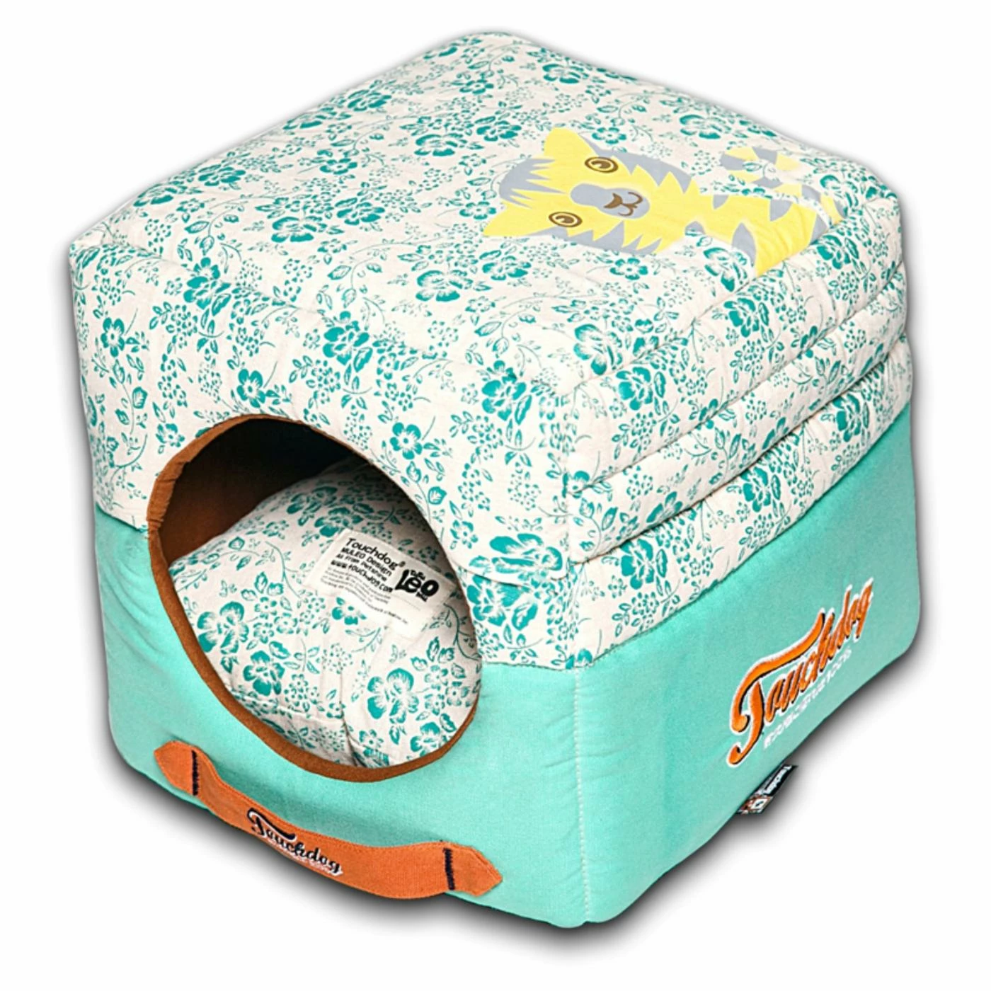 Pet Life Touchdog Floral-Galore Convertible and Reversible Squared 2-in-1 Collapsible Dog House Bed Hot Sale ???? Nesting Pet Life Touchdog Floral-Galore Convertible And Reversible Squared 2-in-1 Collapsible ???? Dog House Bed ⌛ -Lucky Dog Sales Store masterPTF270