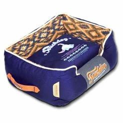 Discount ⭐ Nesting Pet Life Touchdog 70s Vintage Tribal Throwback Diamond Patterned Ultra-Plush Rectangular-Boxed 🐕 Dog Bed 😉