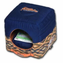 Cheapest 🔔 Nesting Pet Life Touchdog 70s Vintage Tribal Throwback Convertible And Reversible Squared 2-in-1 Collapsible 🐶 Dog House Bed 🎉