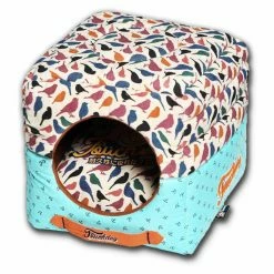 Deals 🧨 Nesting Pet Life Touchdog Chirpin-Avery Convertible And Reversible Squared 2-in-1 Collapsible 🐶 Dog House Bed 🔥