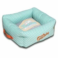 Deals 🧨 Nesting Pet Life Touchdog Polka-Striped Polo Easy Wash Squared Fashion 🐕 Dog Bed 👏