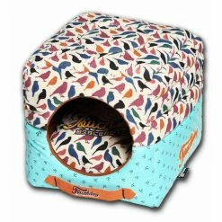 Budget 👏 Bolster Touchdog Chirpin-Avery Convertible And Reversible Squared 2-in-1 Collapsible 🐶 Dog House Bed ⌛