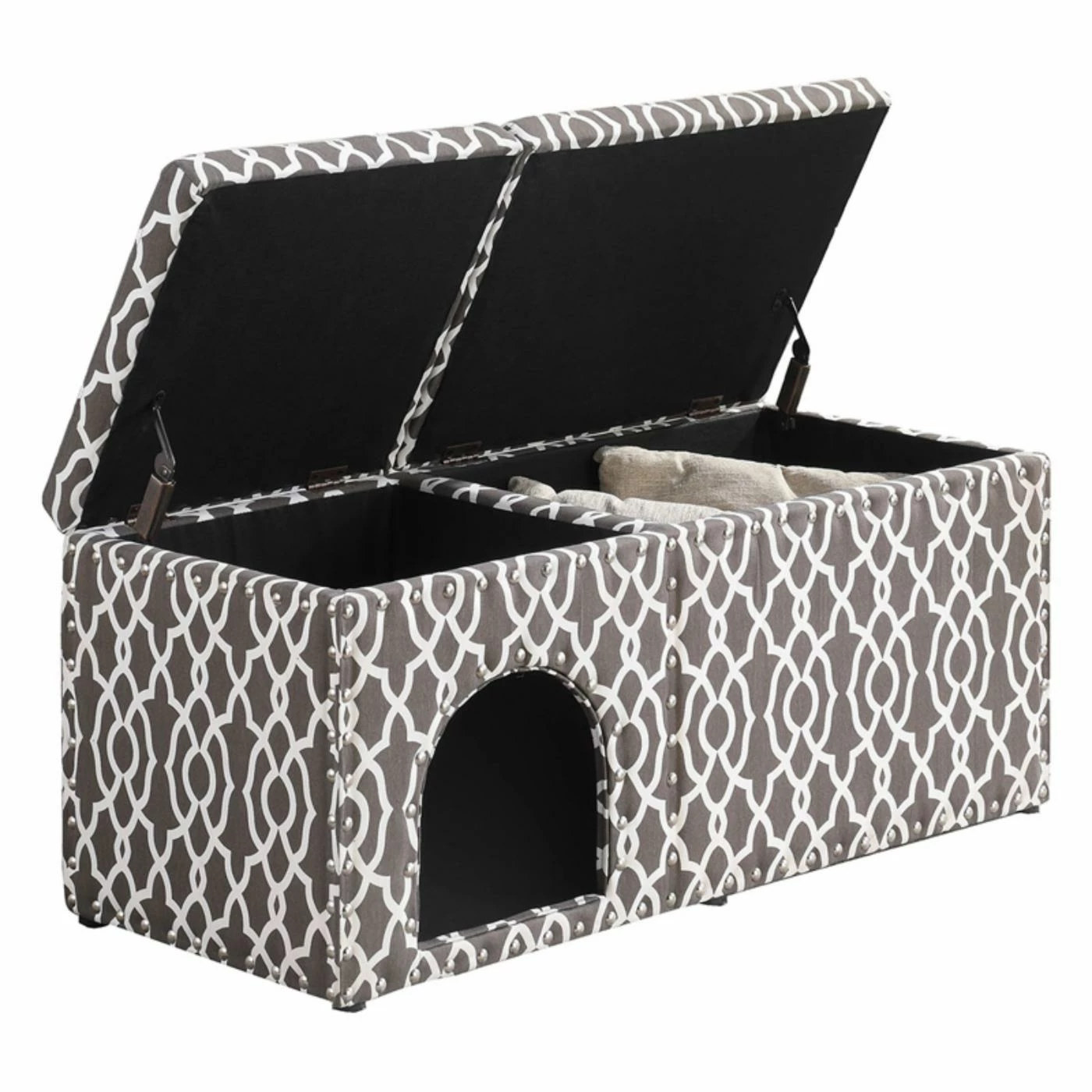 Ore International Cassidy Storage Bench Pet House Promo ???? Wood Ore International Cassidy Storage Bench Pet House ???? -Lucky Dog Sales Store scaleORE1084